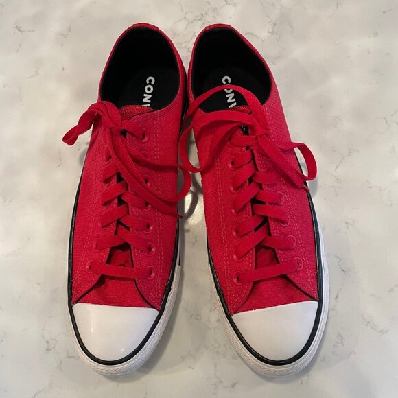 Converse All Star Casual Lo Cut Lace Up Textile Sneakers Red & Wht 8.5M/10.5 W - Picture 14 of 14